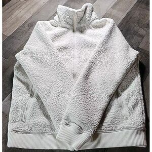 Athleta White Teddy Sherpa Jacket